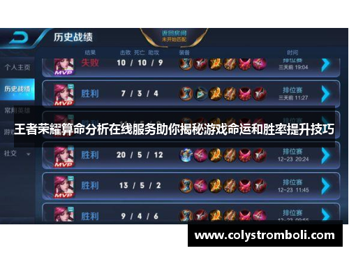 王者荣耀算命分析在线服务助你揭秘游戏命运和胜率提升技巧